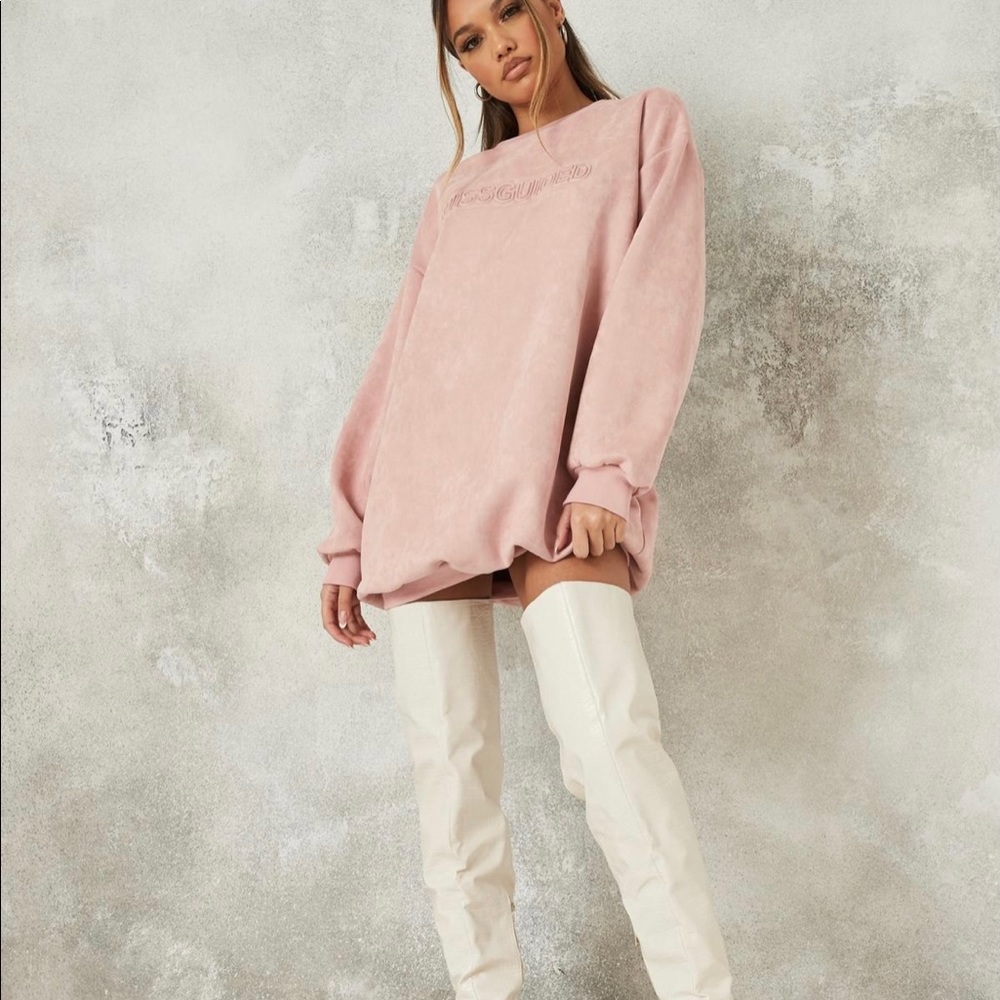 Missguided Suedette Sweater Mini Dress